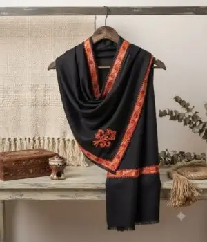 Ladies Designer - Shawl - Embroidered - Wool - Des - 02