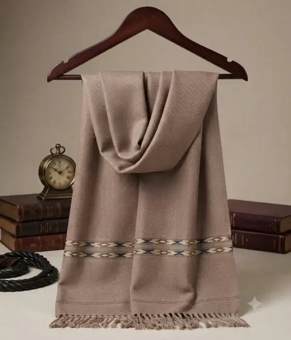 5 Gents Designer - Shawl - Embroidered - Wool - Des - 02
